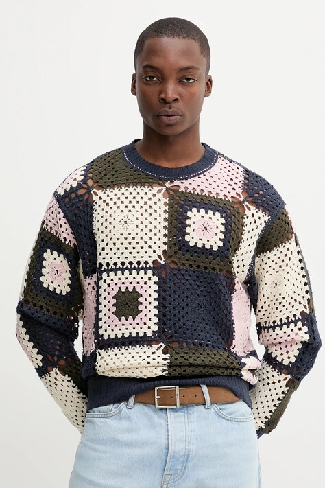Desigual sweter ROMA męski kolor granatowy lekki 25WMSF01