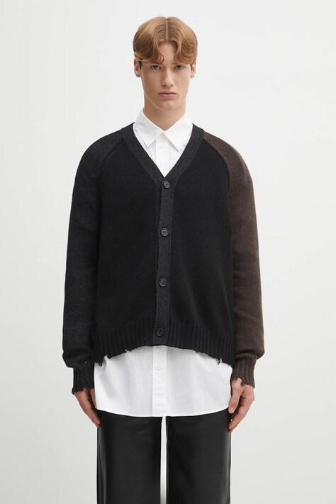 Шерстяной кардиган MM6 Maison Margiela цвет чёрный SH2HP0013.M13160.961