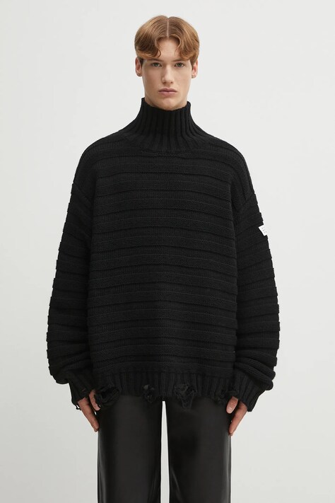 MM6 Maison Margiela maglione in lana uomo colore nero  SH0HA0004.M13040.900