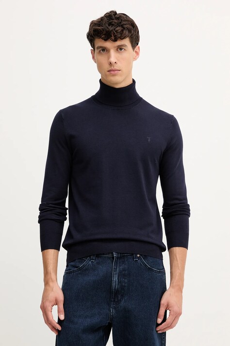 Svetr Trussardi pánský, tmavomodrá barva, s golfem, M0178000019N