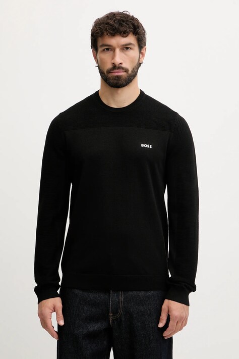 BOSS Green pulover din amestec de lână culoarea negru, light, 50547507