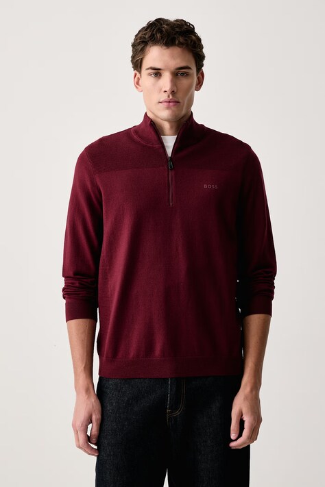BOSS Green Sweter męski z wełną KN_Momentum-X QZ różowy 50547898