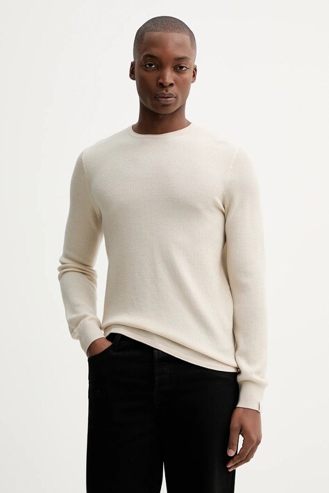 Rag & Bone sweter z dodatkiem wełny męski kolor beżowy lekki RH3225F6MWL