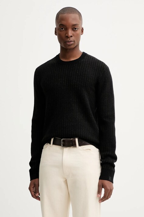 Rag & Bone sweter wełniany męski kolor czarny z golferm RH2325F6MWL