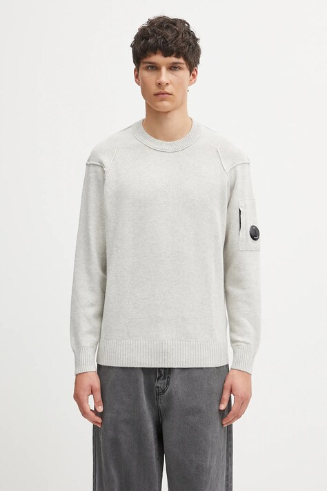 C.P. Company sweter z wełną męski kolor beżowy 19CMKN707A110149A