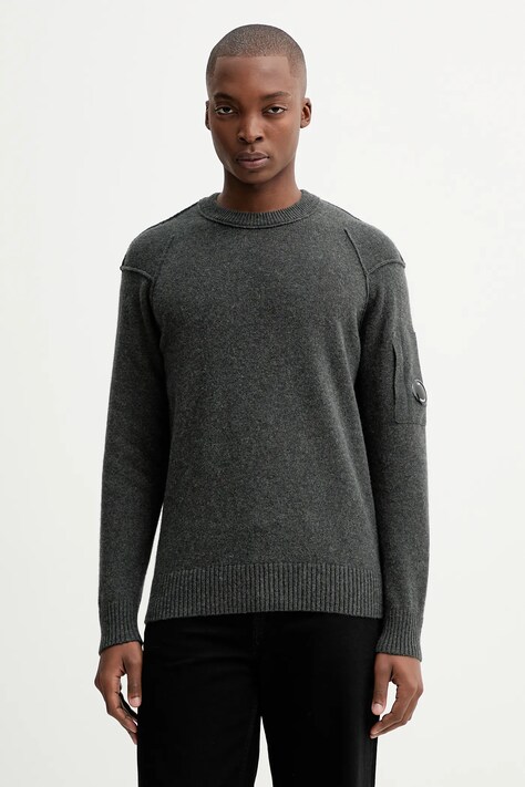 C.P. Company sweter z wełną męski kolor szary 19CMKN707A110149A