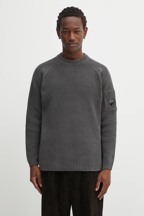 C.P. Company sweter bawełniany męski kolor szary 19CMKN023A005558G