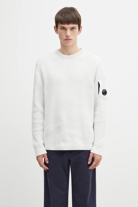 C.P. Company sweter z dodatkiem wełny męski kolor szary ciepły 19CMKN307A006170A