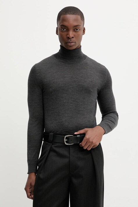 BARENA VENEZIA sweter wełniany Knitwear Camio męski kolor szary lekki z golferm KNU5282.429