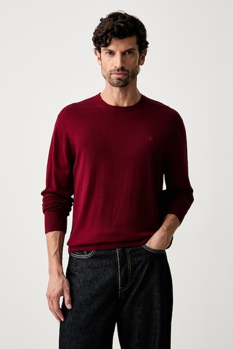 Calvin Klein sweter męski wełniany bordowy LV04LB305G