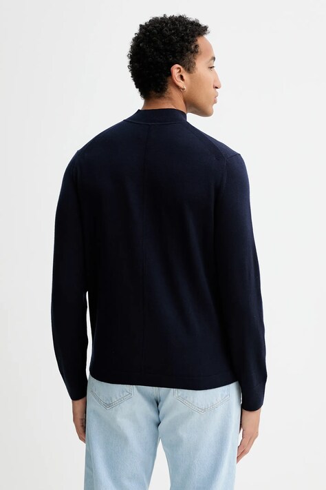 Calvin Klein sweter wełniany męski kolor granatowy lekki LV04LE309G