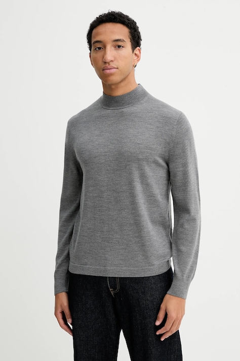Vlnený sveter Calvin Klein šedá farba, ľahký, LV04LE309G