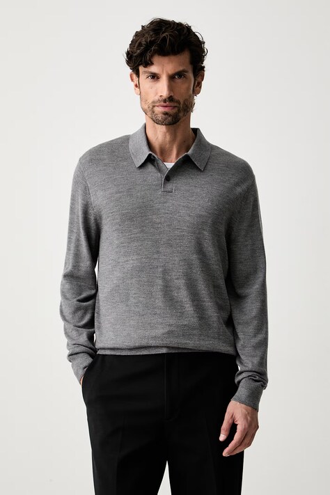 Calvin Klein sweter męski wełniany szary LV04LD319G