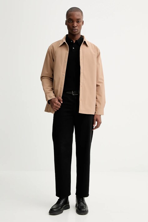 Calvin Klein sweter wełniany męski kolor czarny lekki LV04LD319G