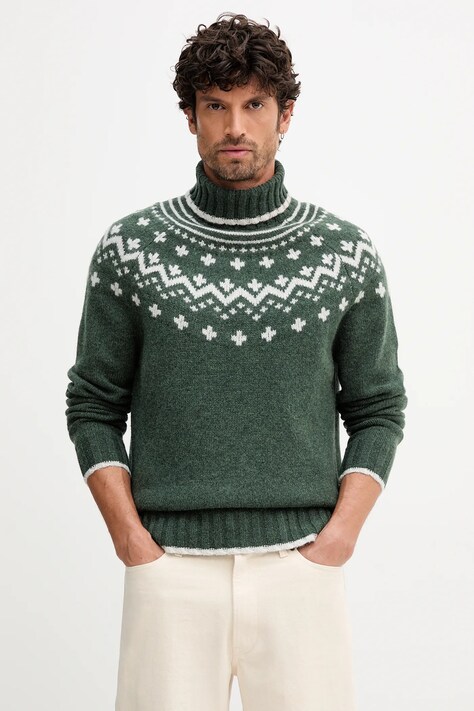 Barbour maglione in lana HEWTON uomo colore verde  MKN1672