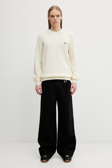 Fred Perry sweter bawełniany kolor beżowy lekki K1309