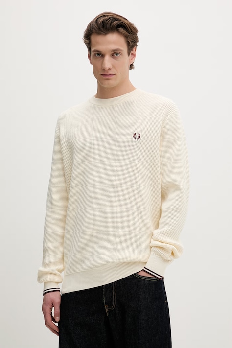Fred Perry sweter bawełniany męski kolor beżowy K6507