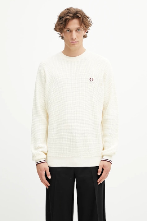 Fred Perry sweter bawełniany męski kolor beżowy K6507