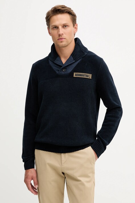 Aeronautica Militare pulover de bumbac culoarea bleumarin, MA1574UL00539