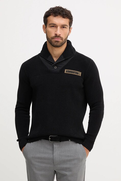 Aeronautica Militare maglione in cotone uomo colore nero  MA1574UL00539
