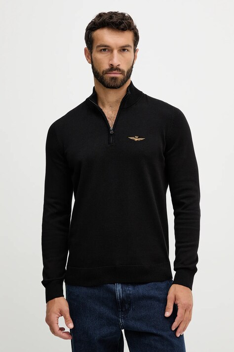 Aeronautica Militare maglione in cotone uomo colore nero  MA1578UL00506
