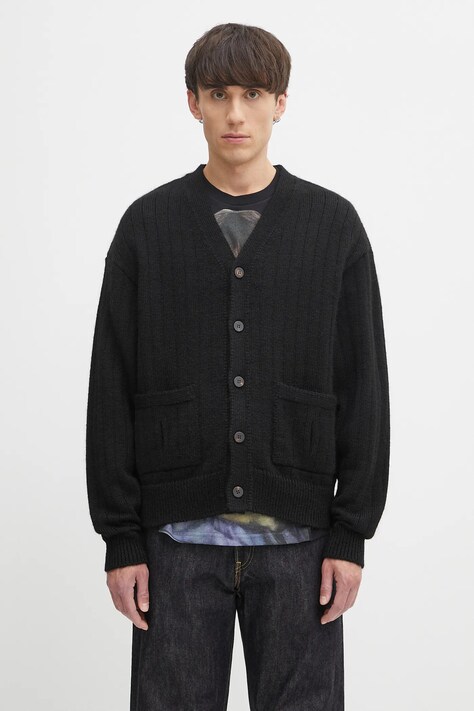 Visvim kardigan z wełną knit cardigan kolor czarny 125105012001