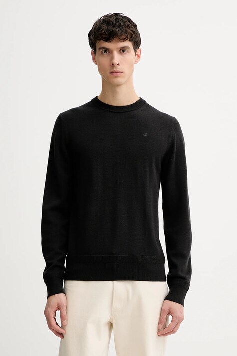 G-Star sweter wełniany 0 męski kolor czarny lekki D27686.B692