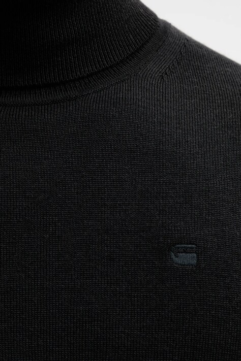 Вовняний светр G-Star 0 Premium core turtle — AW25-SWM0H9, чорний — фото 5