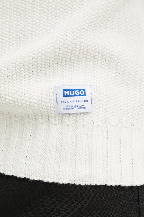 HUGO Blue светр чоловічий бавовняний Sonnee — AW25-SWM0HG, бежевий — фото 5