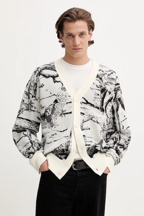 HUGO cardigan din amestec de lână culoarea negru, 50546872