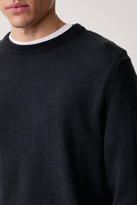 Marc O'Polo Sweter męski z dodatkiem wełny granatowy 5000009032