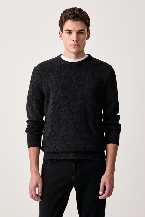 Marc O'Polo Sweter męski z dodatkiem wełny szary 5000009032
