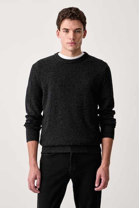 Marc O'Polo Sweter męski z dodatkiem wełny szary 5000009032