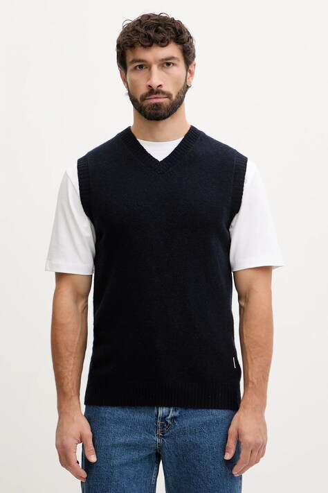 Lindbergh kamizelka z dodatkiem wełny męski kolor granatowy 30.800221