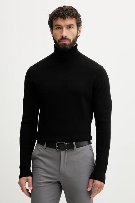 Pulover Lindbergh za muškarce, boja: crna, s dolčevitom, 30.805009D