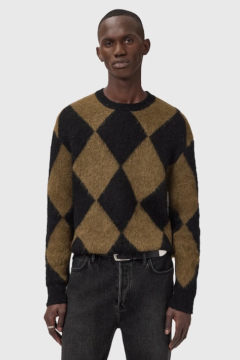 Светр із додаванням вовни AllSaints BOWER колір чорний M066KD