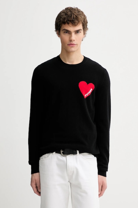 Kašmírový svetr FROM FUTURE pánský, černá barva, MPR01083