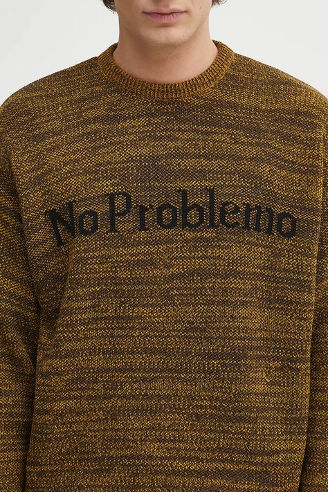 No Problemo sweter z dodatkiem wełny Mosca Crew Neck męski kolor żółty lekki NP2009004