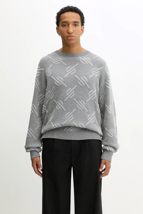 Daily Paper sweter Tevin Monogram Knit męski kolor szary lekki 2521120
