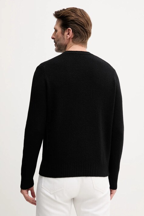 United Colors of Benetton sweter wełniany męski kolor czarny 103MU10B5