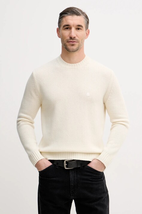 Sveter s prímesou vlny United Colors of Benetton béžová farba, 1444U10AZ