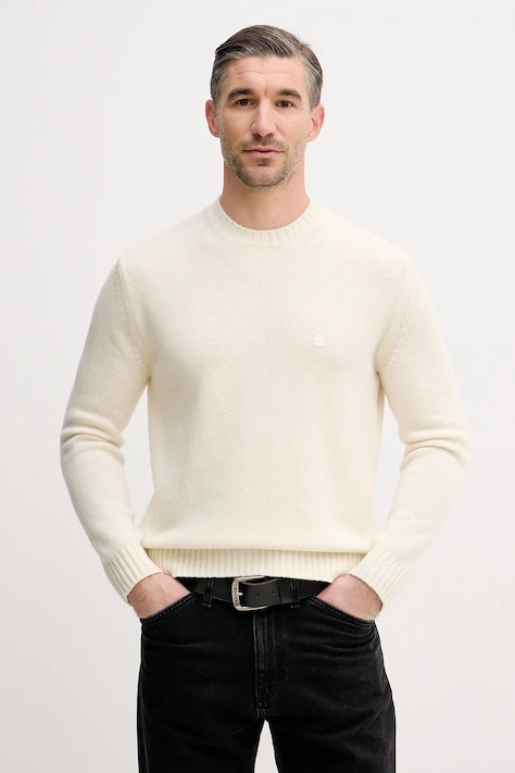 Sveter s prímesou vlny United Colors of Benetton béžová farba, 1444U10AZ