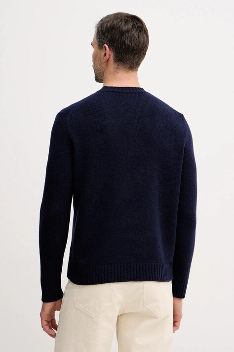 United Colors of Benetton sweter z dodatkiem wełny męski kolor granatowy 1444U10AZ