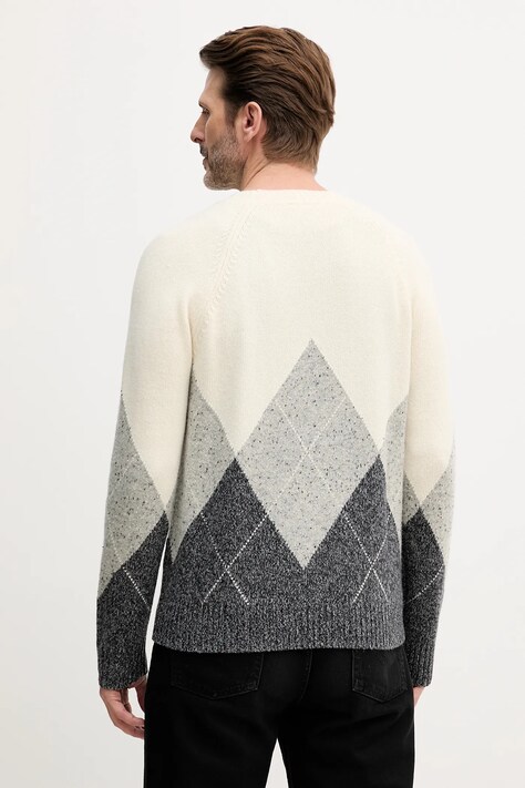United Colors of Benetton sweter z dodatkiem wełny męski kolor beżowy 1NGVK10B2