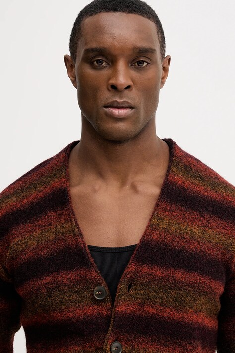 United Colors of Benetton kardigan z domieszką wełny męski kolor pomarańczowy 1HNNK601R