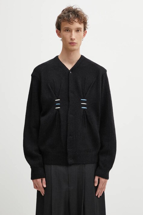 Ader Error kardigan z domieszką wełny KNIT męski kolor czarny BO01FWKT0703BK