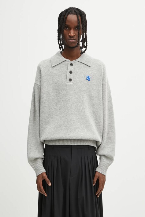 Ader Error sweter z dodatkiem wełny KNIT męski kolor szary BO42FYKT0102GR