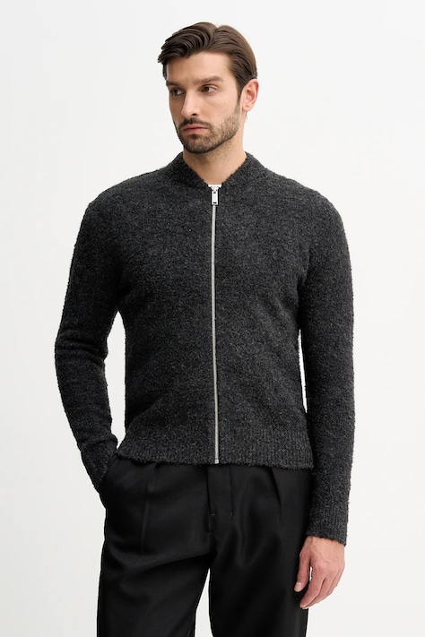 Sisley kardigan z domieszką wełny kolor szary 170WS500L