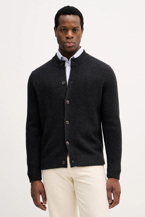 Ζακέτα με προσθήκη μαλλιού Sisley χρώμα: γκρι, 1OJHS500K