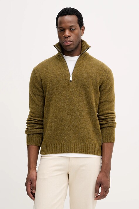 Πουλόβερ με προσθήκη μαλλιού Sisley χρώμα: πράσινο, 1PJXS200Y